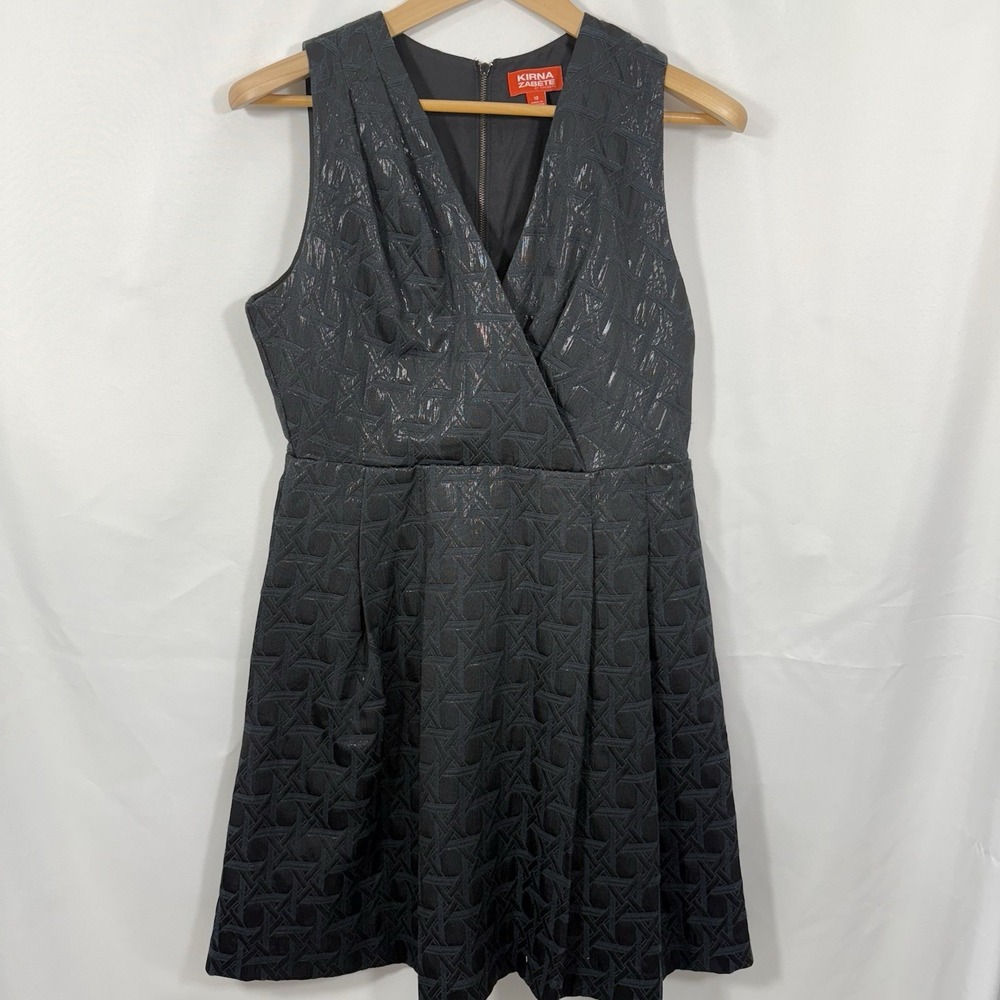 Kirna Zabete Target‎ Black Shimmer Dress 12 Sleeveless Party Cocktail Fit Flare